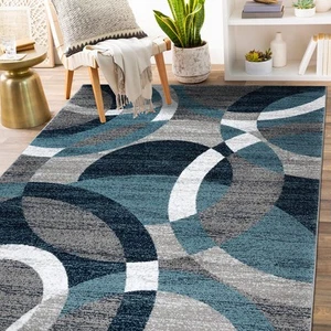 Rugshop Area Rug Geometric Circles Carpet Rugs for Bedroom Living Room Rugs 8x10 - Picture 1 of 59