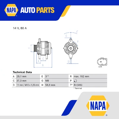 Alternator fits TOYOTA YARIS KSP211 1.0 2020 on 1KR-FE Bosch 270600Q160 Quality - Image 1 of 4