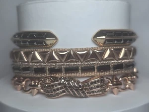 NEW-Bomb Party Summer Stack  2025 Rose Gold "Wrap It With A Bow" 3 Bracelet Set - Picture 1 of 10