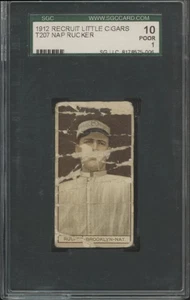 1912 T207 NAP RUCKER NNO POOR BROWN BACKGROUND SGC 1 BASEBALL BROOKLYN DODGERS - Picture 1 of 2