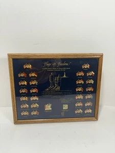 Flags of Freedom Ltd Ed. Statue Of Liberty-Ellis Island Framed 28 Pin Set Framed - Picture 1 of 11