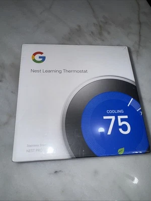 Google Nest 3rd Gen Smart Learning Thermostat - Stainless Steel (T3007ES) - Image 1 of 4
