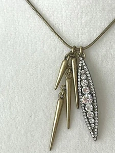J. Crew Rhinestone Pod and Spike Long Pendant - Picture 1 of 5