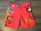 &quot;ED HARDY&quot; BY CHRISTIAN AUDIGIER, TATOO ART BOARD/SURF SHORTS, MENS 38, PREOWNED