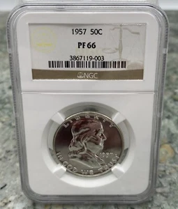 1957 Franklin Half Dollar – NGC PF66 – Proof Issue – Philadelphia Mint - Picture 1 of 2