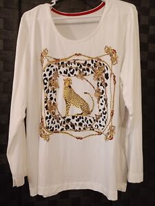 NWT~~CHICO'S~~"Ultimate Tee"~~LEOPARD~~rayon/spandex~~L/S~~size 3=XL~16