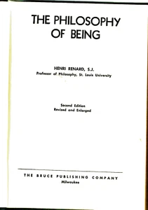 [VINTAGE] THE PHILOSOPHY OF BEING Henri Renard 2nd Ed 1953 HB Good - Imagen 1 de 2