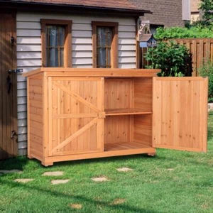 High Quality Double Door Outdoor Garden Shed Wooden Storage Cabinet with Lockers - Picture 1 of 8