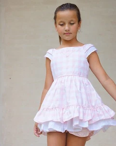 Well Dressed Wolf NWT 8 Vintage Summer Cheer Pink Plaid Tunic Dress Set LA1-A13 - Picture 1 of 4