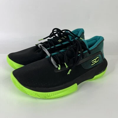 NEW UNDER ARMOUR BOYS 3ZERO STEPH CURRY BASKETBALL SHOES BLUE GREEN 7Y - Image 1 of 4