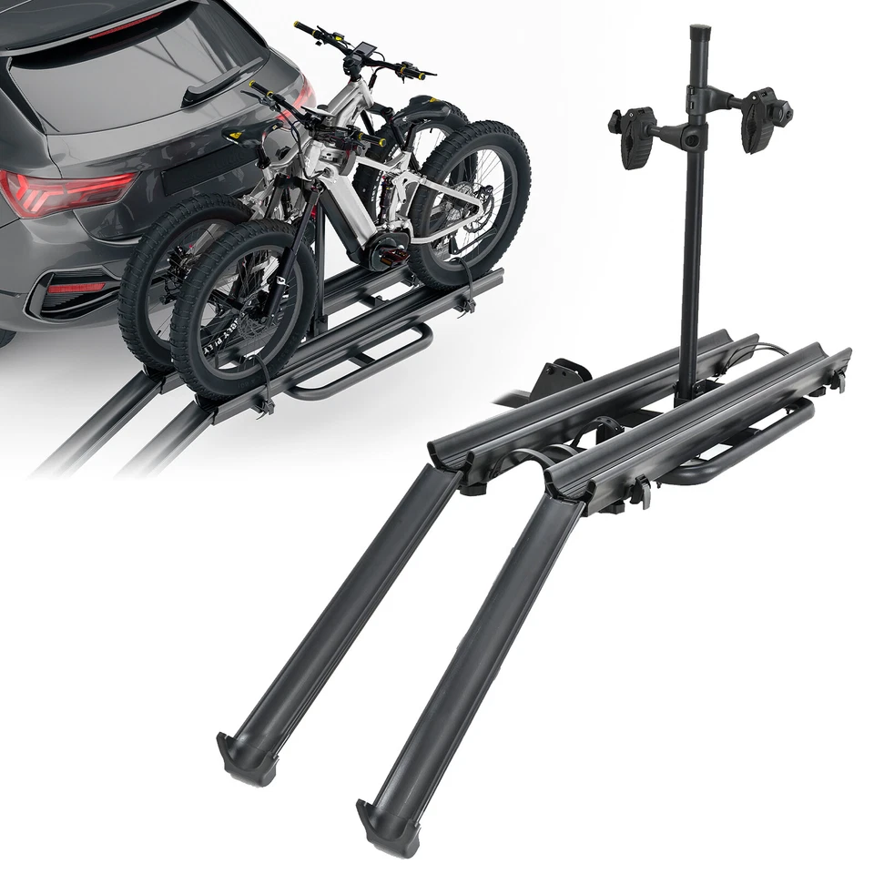 ‎2 EBike Fat Tire Bike Rack W/ Ramp E-Bike Platform for SUV Car Truck Van 200Lbs - Image 1 of 4