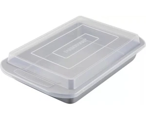 Farberware Antihaft Backform Backform mit Deckel / 9" x 13" mit Deckel, grau - Bild 1 von 6