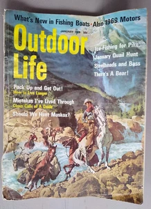Vintage Outdoor Life Magazine Jan 1969 Eisfischen für Hecht Nahe Anrufe eines Führers - Bild 1 von 12
