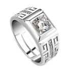 1 Pcs Elegant Diamond Men's Crystal Open Rings Wedding Jewelry For Men Boys Z6K4