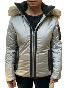 Fera Women's Danielle Faux Fur Silver & Grey Ski Jacket SZ 8 NEW - Picture 1 of 10