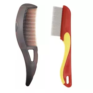 Dandruff Comb Scalp Psoriasis Comb Stainless Steel Fine Tooth Comb Hair care 2PC - Picture 1 of 24
