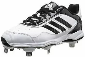NIB Adidas Abbot Pro Metal 2 Women's Metal Spike Softball Shoes White/Black - Picture 1 of 3