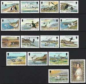 1983-85 Isle of Man Sg 232/248 Sea Birds and Queens Portrait MNH - Bild 1 von 2