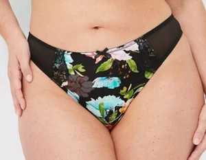 Lane Bryant Pretty Blossoming Floral Microfiber & Mesh Thong Plus Size 14/16, 1X - Picture 1 of 5