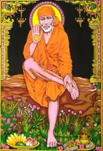 Bohemian Poster Indian Lord Sai Baba Cotton Hanging Wall Decor for Home - Picture 1 of 2