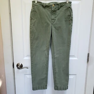 Madewell Sage Green Cruiser Straight Cropped Chino Pants F4803 Womens 27 - Picture 1 of 7