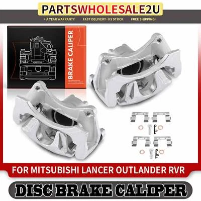 2x Front L & R Disc Brake Caliper w/Bracket for Mitsubishi Lancer 2008-2016 RVR - Image 1 of 4