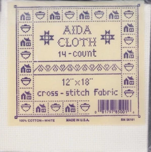 Cross Stitch14 ct Charles Craft White Aida 12x18" Sealed  Needlework Fabric - Picture 1 of 2