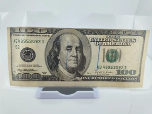 1996 $100 Dollar Bill RARE, Off- Centered Miscut ERROR - Picture 1 of 4