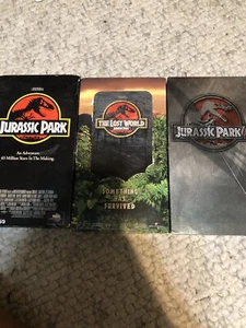 TRILOGY LOT - JURASSIC PARK - THE LOST WORLD - JURASSIC PARK III VHS Vintage - Picture 1 of 4