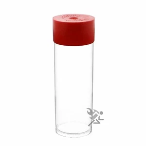 Tubo de almacenamiento con soporte de monedas con tapa roja contiene todas las cápsulas de monedas ""A"" Air-Tite, paquete de 3 - Imagen 1 de 3