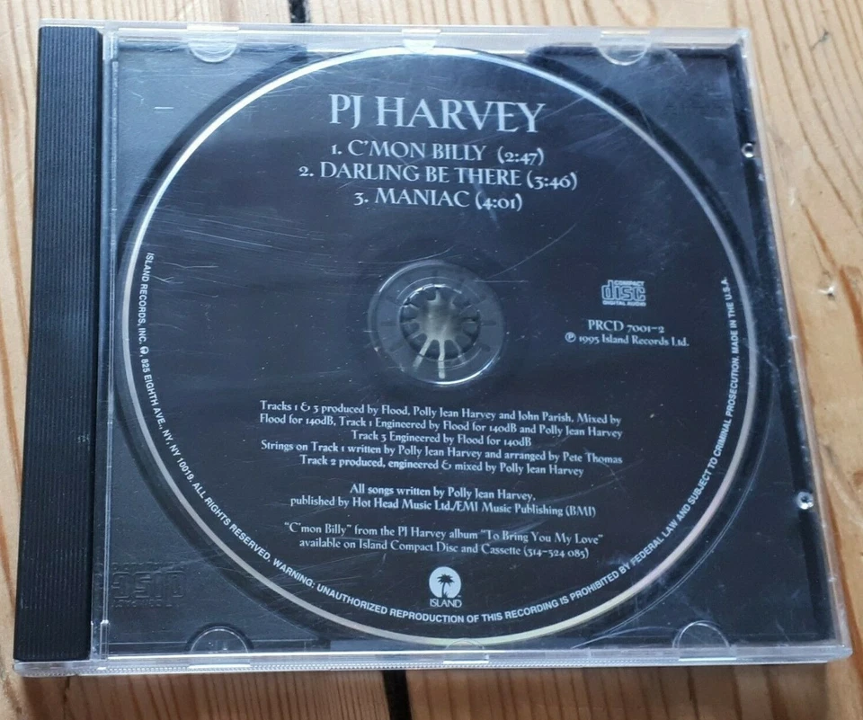 P J Harvey C'Mon Billy CD Promo Foto 1 de 1