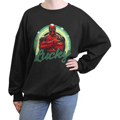 Junior's Marvel: Deadpool Lucky Hero Sweatshirt - Image 1 of 3