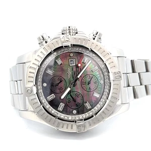 Herren Breitling Super Avenger Stahl Automatik Chronograph 48MM Diamant Uhr - Bild 1 von 7