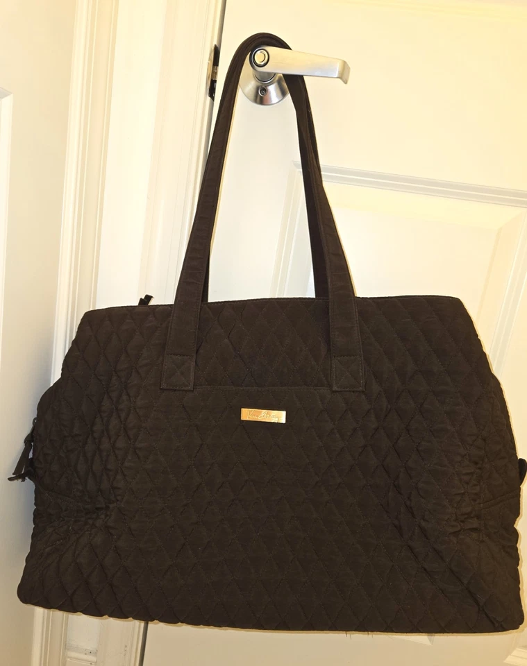 Vera Bradley 棕色绗缝周末旅行行李袋 - 状况良好 — 第 1/4 张图片