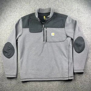 Carhartt Pullover Mens Large Fleece Relaxed Fit Elbow Patch Jacket Outdoors - Picture 1 of 16