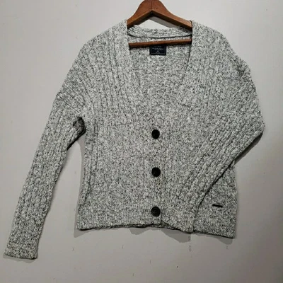 Cárdigan suéter Abercrombie And Fitch para mujer XL mezcla de algodón gris jaspeado Foto 1 de 4