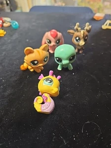 Menge 5 Littlest Pet Shop Wackelfiguren Schildkröte Seepferdchen Rentier Katze Welpe LPS - Bild 1 von 6