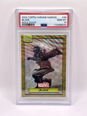 2024 Topps Chrome Marvel Blade #39 Gold Wave 24/50 PSA 10 - Image 1 of 4