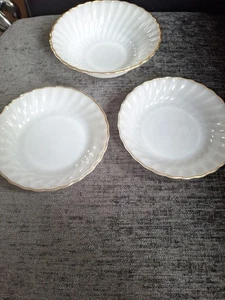 Anchor Hocking Fire King Milk Glass Cereal Bowls X 2 And Fruit Bowl - Picture 1 of 13