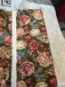 Two Fat Quarters, From Joann Fabrics 1 Floral Beige 1 Rose Blue Tan Floral - Picture 1 of 5