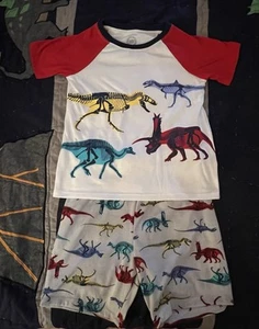Wonder Nation Kids Dinosaur Pajama Set with Short Sleeve Top and Shorts; Size 5T - Picture 1 of 3