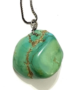 SCHÖNER GROSSER ANHÄNGER CARICO LAKE TÜRKIS GROSSEN STERLINGSILBER OLD PAWN - Bild 1 von 20