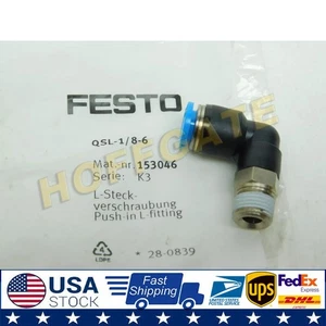 Connettore push-in 90° FESTO CORPORATON QSL-1/8-6 - STOCK USA - Foto 1 di 3