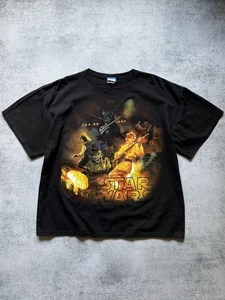 VINTAGE 00s STAR WARS CONCERT MOVIE T-SHIRT LUKE SKYWALKER DARTH VADER MEN Sz XL - Picture 1 of 7