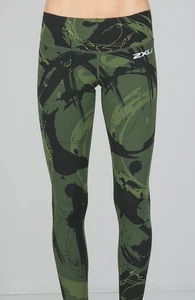 2XU Women's Print Mid-Rise Compression Tights Small USM/SIL Run Gym Train - Picture 1 of 3