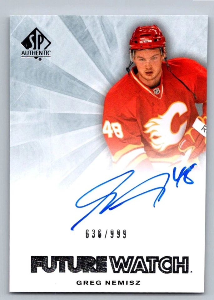 2011-12 SP Authentic Greg Nemisz Rookie Auto 636/999 Calgary Flames #244 - Image 1 of 2