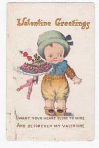VTG I WANT YOUR HEART CLOSE TO MINE VALENTINE POSTCARD - Picture 1 of 2