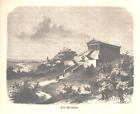 "Die Walhalla" Ansicht mit Donaustauf in der Ferne Original Holzstich von 1878