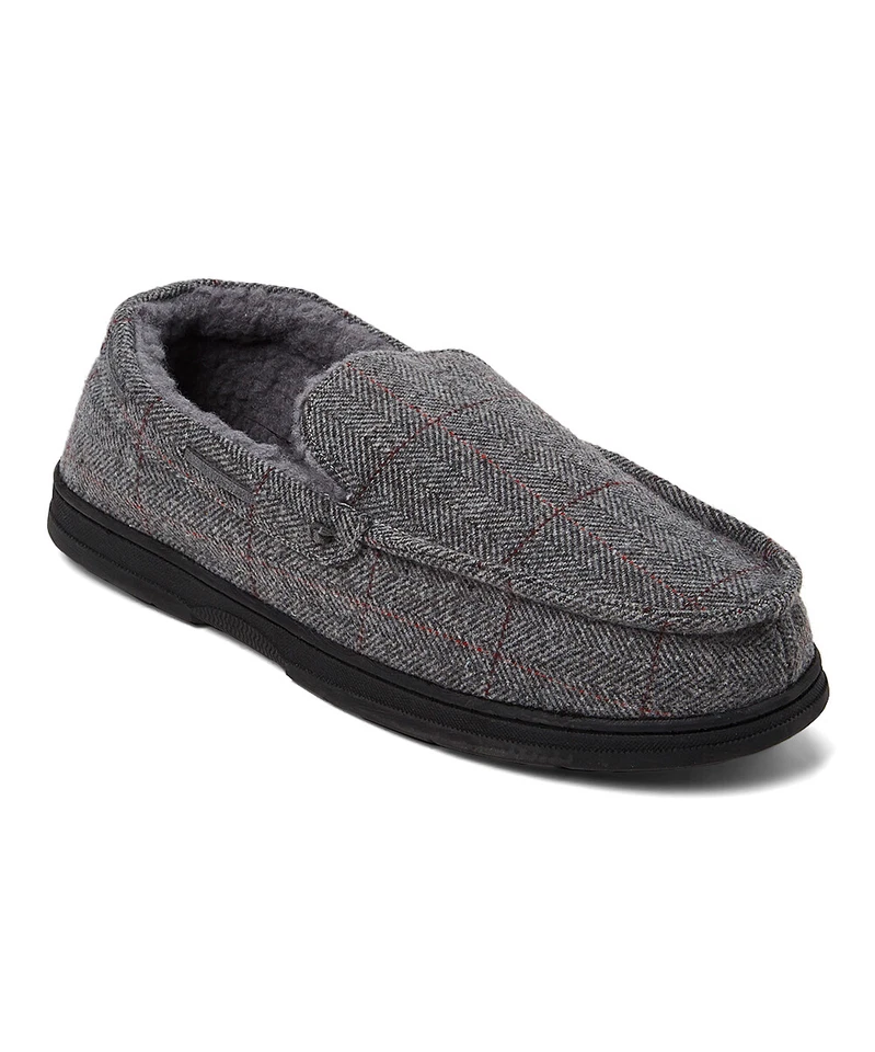 Тапочки мужские Gold Toe в елочку с пеной с эффектом памяти - светло-серые - размер средний (9) - Изображение 1 из 1