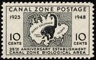 Zone canal - 1948 - 10 cents zone canal zone biologique anniversaire #141 comme neuf neuf neuf dans son emballage extérieur